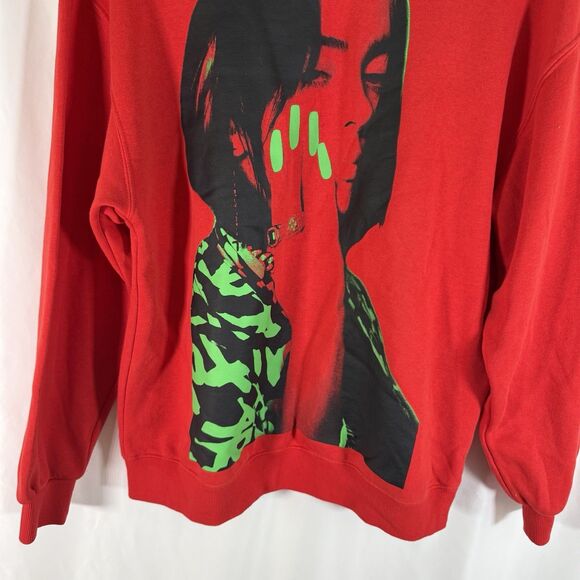 Billie Eilish H&M Sweater Women's Small Red Graphic Print Long Sleeve Pullover - Picture 3 of 11